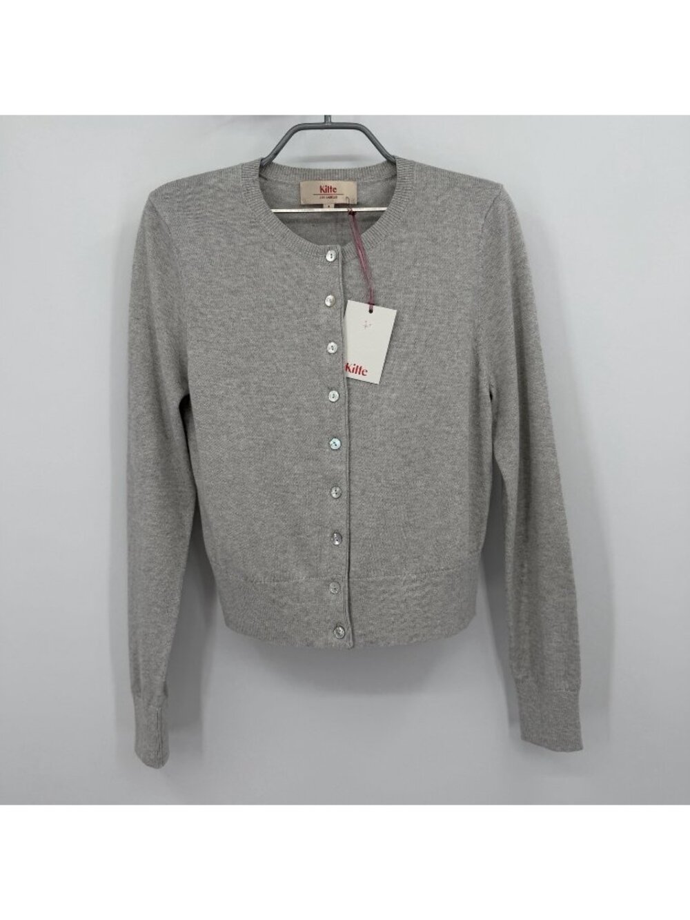Kilte Collection Carrie Cardigan Sweater Heather Grey size 0/XS Cotton-Cashmere